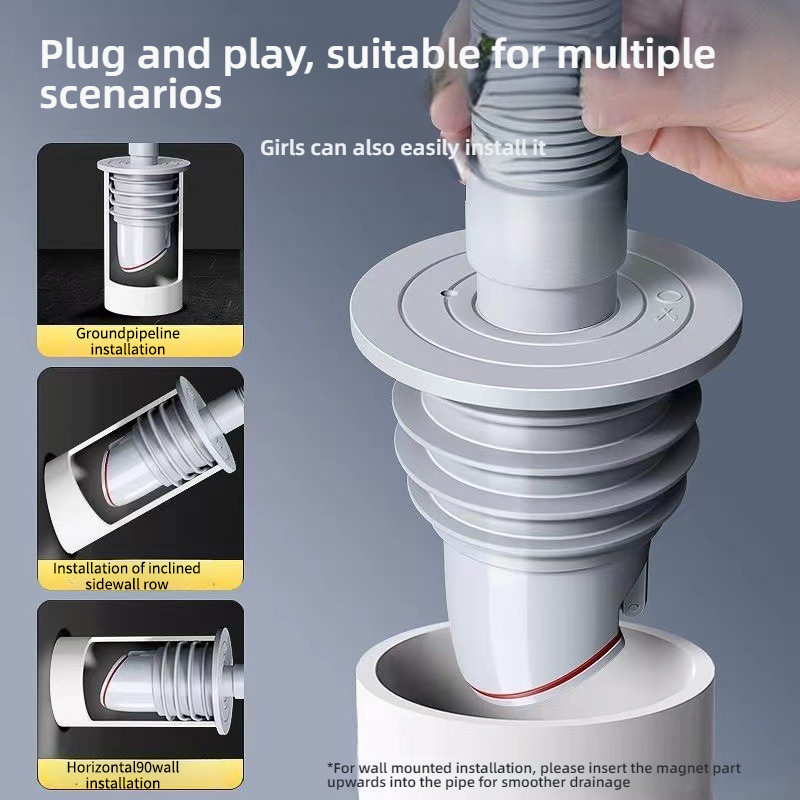 Drain Pipe Clip - Silicone Bathroom Sewer Seal Ring Kitchen